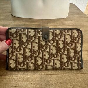 Christian Dior Brown Trotter Long Wallet